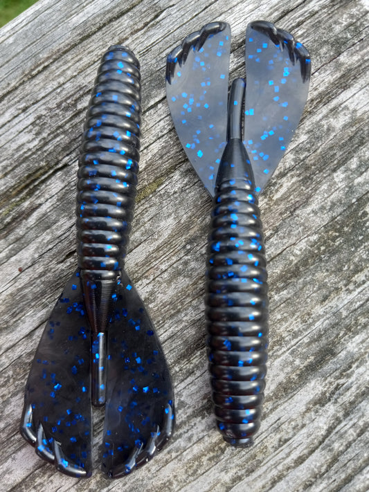 Black w/ Blue Flake Phantom Grub