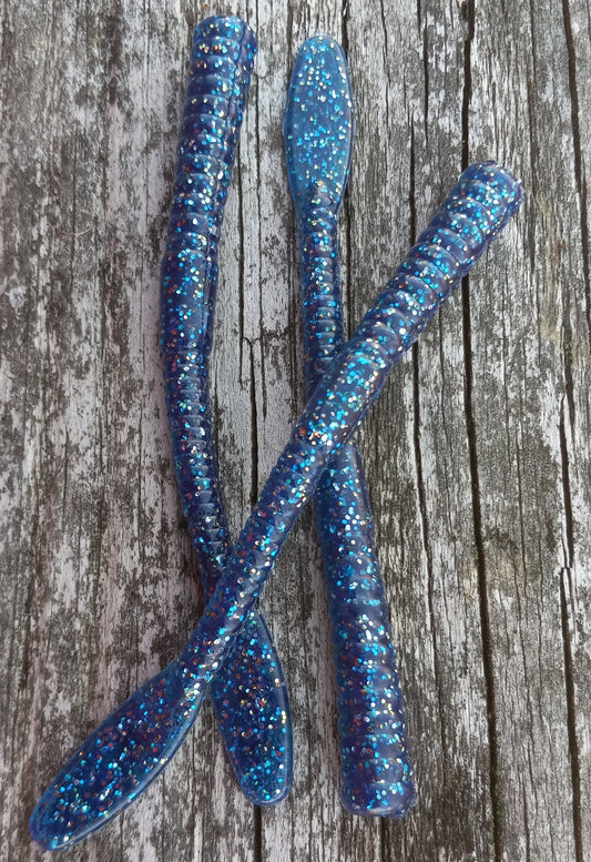 Blue Shiner Gold Flake MC Worm